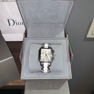 MICHELE deco diamond white ceramic combo watch